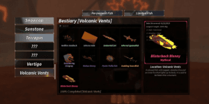 Hướng Dẫn Hoàn Thành Volcanic Vents Bestiary trong Fisch Roblox